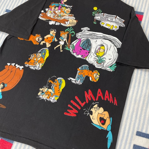 Vintage 1994 Hanna-Barbera The Flintstones all over print short sleeve tee shirt - Picture 11 of 11